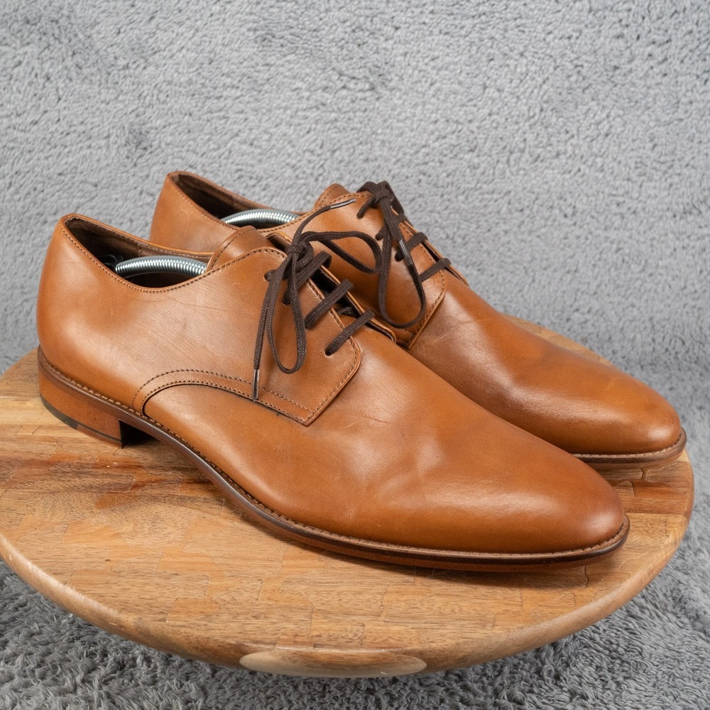 GORDON RUSH Nordstrom Mitchell Brown Leather Plain Toe Classic Oxfords Size 14